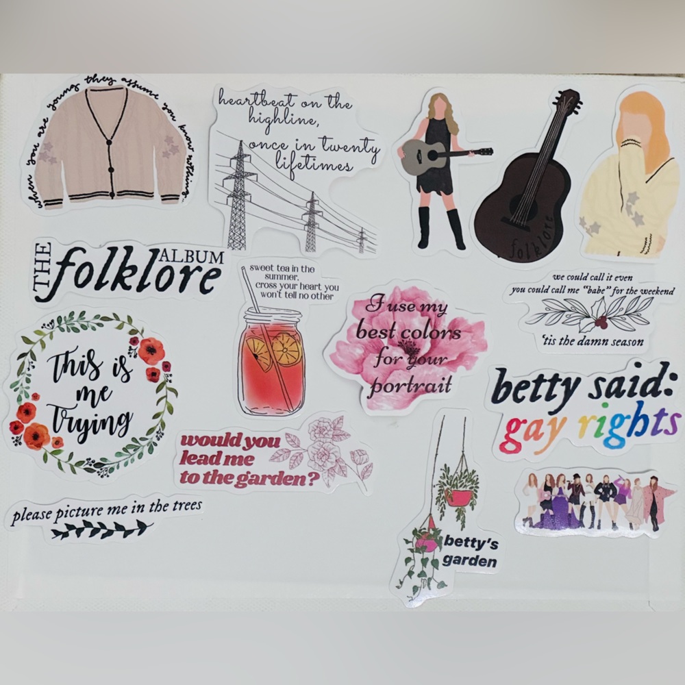 4/$25 Taylor Swift inspired stickers